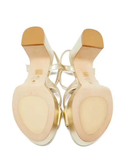 Pre-owned Stuart Weitzman Carmen Platform Sandals In Gold