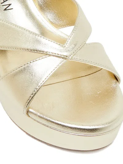 Pre-owned Stuart Weitzman Carmen Platform Sandals In Gold