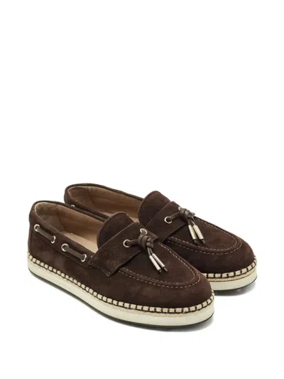 Pre-owned Dolce & Gabbana Suede Tassel Espadrilles In Brown
