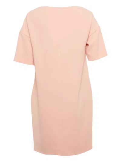 Pre-owned Boutique Moschino Flower Appliqué Eye Brooch Mini Dress In Pink