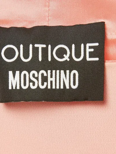 Pre-owned Boutique Moschino Flower Appliqué Eye Brooch Mini Dress In Pink