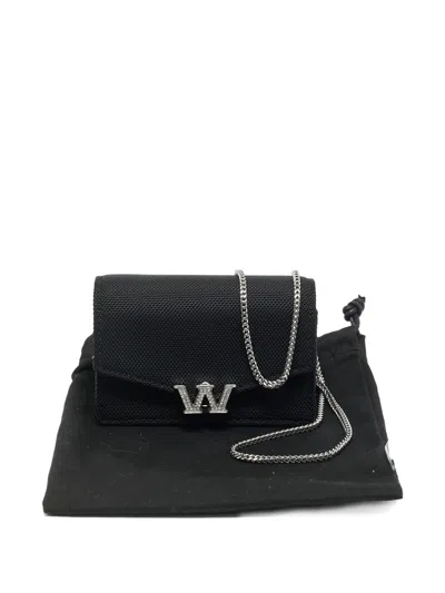 Pre-owned Alexander Wang Mini Legacy Crystal Chain Crossbody Bag In Black