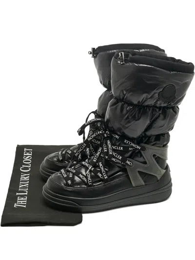 Pre-owned Moncler Insoluxe Mid Calf Snow Boots In Black