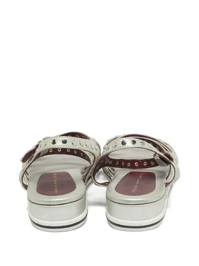 Pre-owned Marc By Marc Jacobs Gena Studded Ankle-strap Sandals In Silver