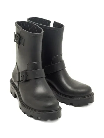 Pre-owned Jimmy Choo Yael Lugged-sole Anbkle Boots In Black