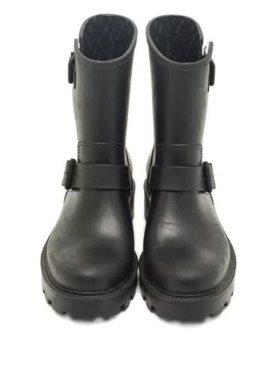 Pre-owned Jimmy Choo Yael Lugged-sole Anbkle Boots In Black