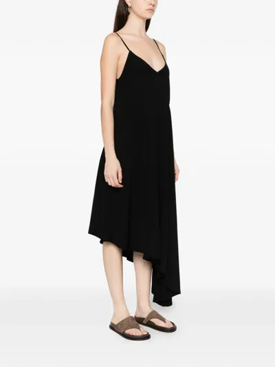 Herskind V-neck Asymmetric Midi Dress In Black