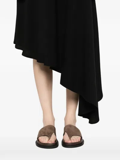 Herskind V-neck Asymmetric Midi Dress In Black