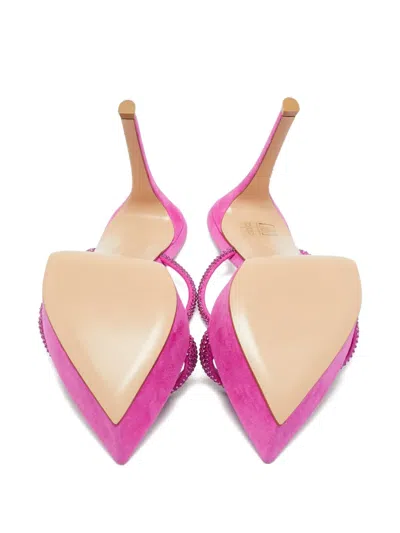 Pre-owned Gianvito Rossi Cannes Crystals Suede Sandals In Pink