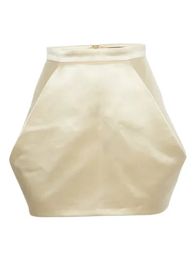 Pre-owned Balmain Zip-fastening Mini Skirt In Neutral