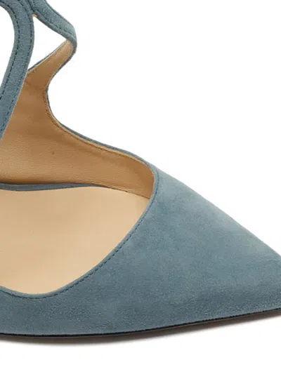 Pre-owned Jimmy Choo Lancer Crossover-straps Pumps In Blue