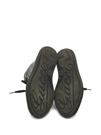 Pre-owned Gucci Gg Canvas High-top Sneakers In Black