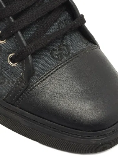 Pre-owned Gucci Gg Canvas High-top Sneakers In Black