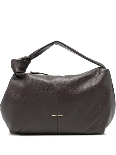 Marc Ellis Angie Knot Leather Tote Bag In Brown