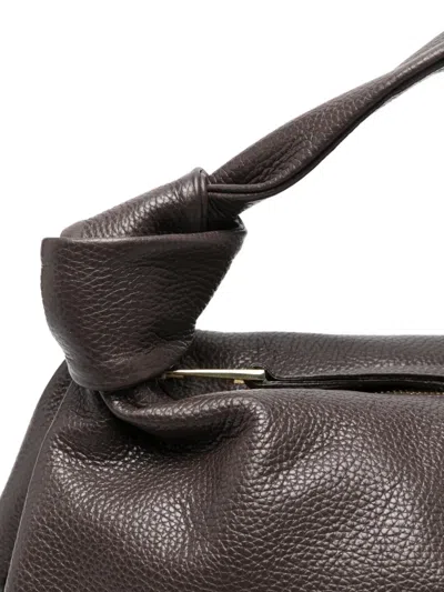 Marc Ellis Angie Knot Leather Tote Bag In Brown