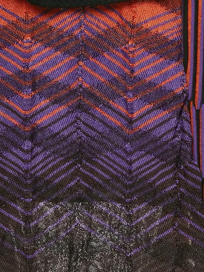 Pre-owned Missoni Chevron-knit Mini Dress In Purple