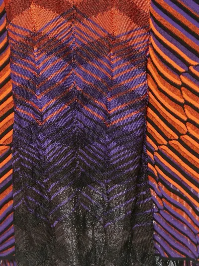 Pre-owned Missoni Chevron-knit Mini Dress In Purple