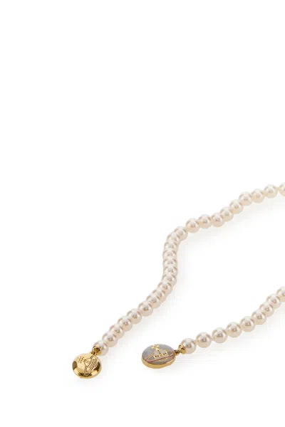 Vivienne Westwood Ivory Pearls Loelia Necklace In Brown