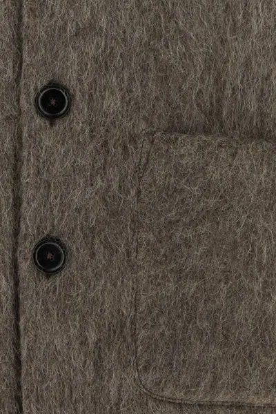 Our Legacy Wool Blend Oversized Cardigan Front Pockets In Brown