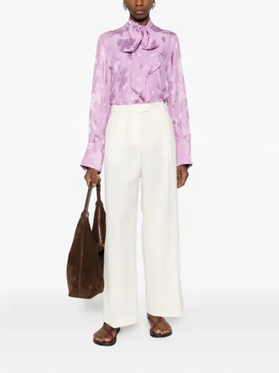 La Doublej Floral-print Shirt In Purple