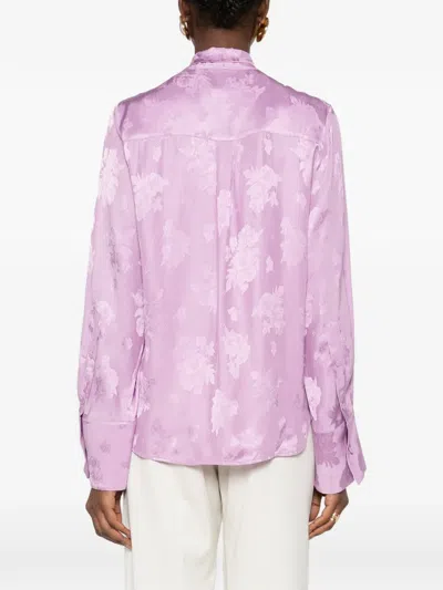 La Doublej Floral-print Shirt In Purple