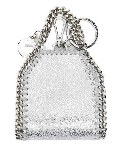 Stella Mccartney Falabella Airpods Case Keyring In Gray