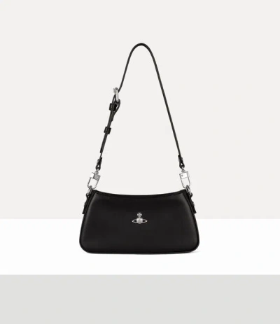 Vivienne Westwood Tasha Shoulder Phone Bag Faux Leather Black-3d-orb