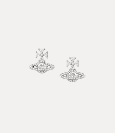 Vivienne Westwood Mila Earrings Silver Cubic Zirconia Women In Silver