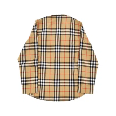 Burberry Check Cotton Shirt Kids In Multi