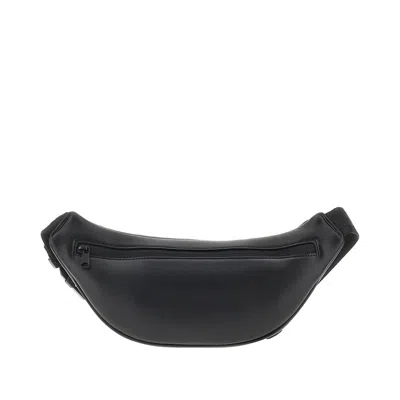 Diesel Faux Leather Medium 'holi-d' Belt Bag In Black