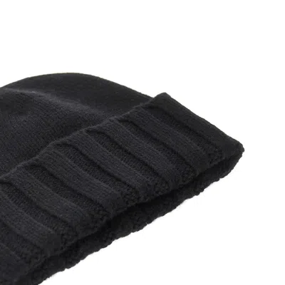 Emporio Armani Cashmire Knitted Beanie Hat In Black