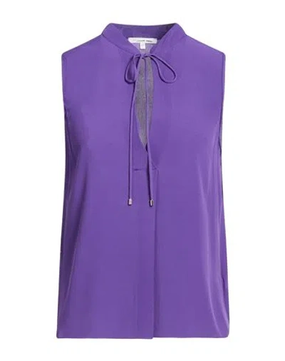 Patrizia Pepe Woman Top Purple Size 6 Viscose In Purple