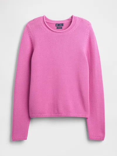 Gap 100% Cotton Rollneck Sweater In Pink