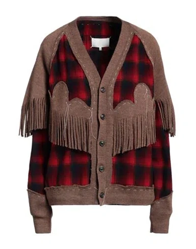 Maison Margiela Woman Cardigan Camel Size S Wool In Animal Print