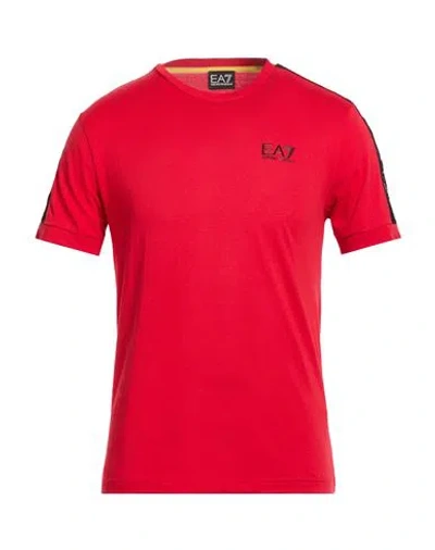 Ea7 Man T-shirt Red Size Xxl Cotton In Red