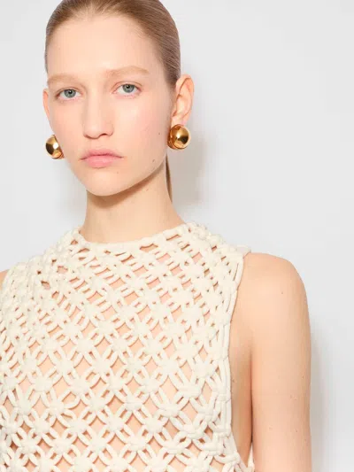 Alaïa Womens Alaia Square Crop Cotton-blend Top In Neutral