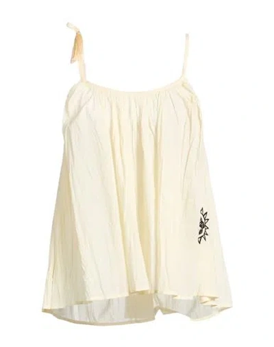 Ottod'ame Woman Top Cream Size 8 Cotton In Animal Print