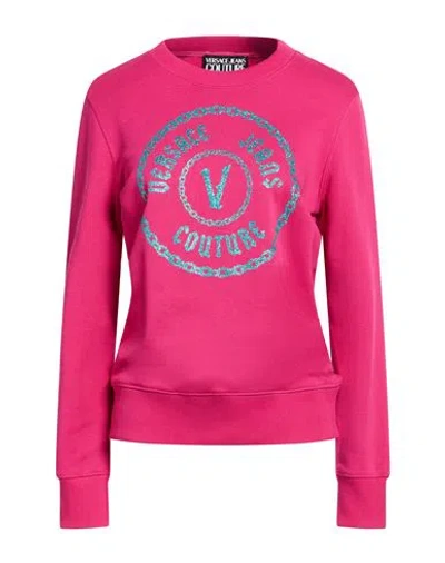 Versace Jeans Couture Woman Sweatshirt Fuchsia Size S Cotton In Multi