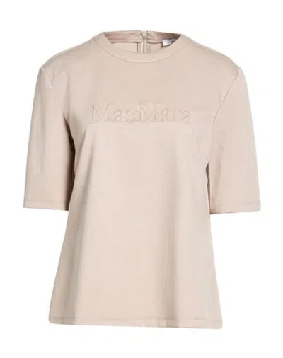 Max Mara Woman T-shirt Beige Size L Wool In Neutral