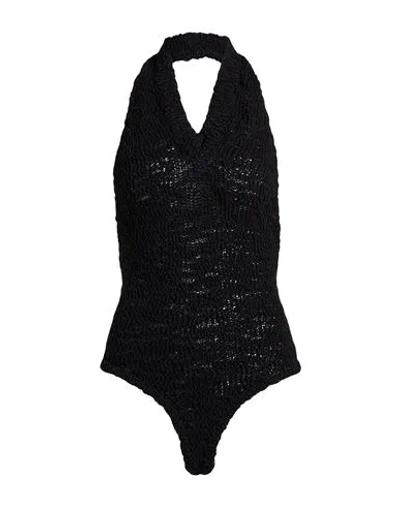 Alexandre Vauthier Woman Bodysuit Black Size S Cotton In Black