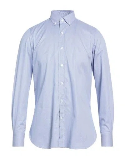 Finamore 1925 Man Shirt Blue Size 15 ½ Cotton In Blue