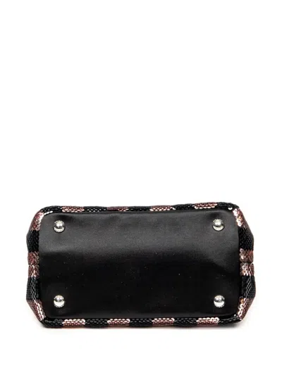 Pre-owned Prada 2000 Spangle Canapa Handbag In Black