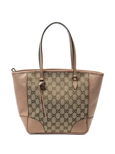 Pre-owned Gucci Gg Canvas Bree Satchel In Neutral