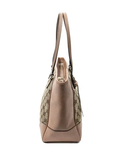 Pre-owned Gucci Gg Canvas Bree Satchel In Neutral
