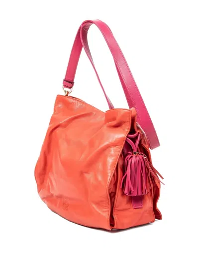 Pre-owned Loewe Tassel-details Shoulder Bag In Orange