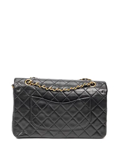 Pre-owned Chanel 1989-1991 Double Flap 26 Quilted-design Shoulder Bag In Black