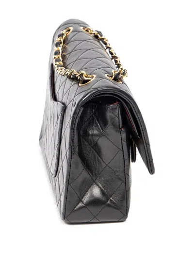 Pre-owned Chanel 1989-1991 Double Flap 26 Quilted-design Shoulder Bag In Black
