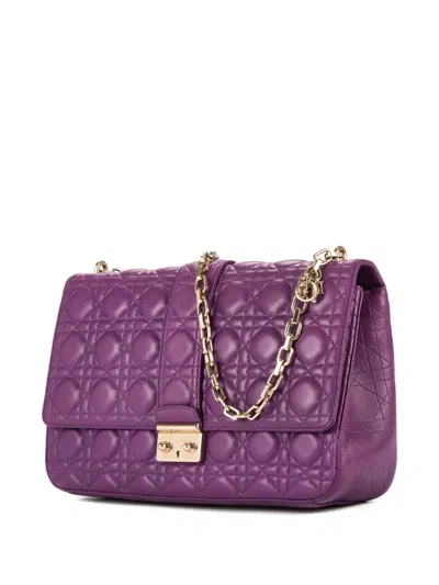Pre-owned Dior Miss  Quilted Chain Bag In Purple