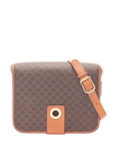 Pre-owned Celine 20th Century Macadam Coated Canvas Messenger Bag Crossbody Bag In Brown