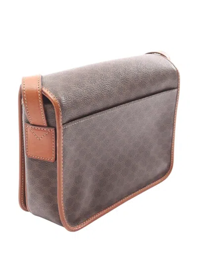 Pre-owned Celine 20th Century Macadam Coated Canvas Messenger Bag Crossbody Bag In Brown